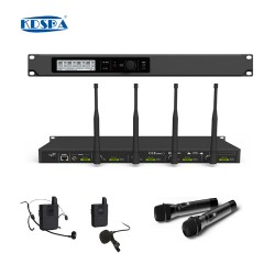 E-U400PL U段一拖四領夾頭戴式雙手持無線話筒帶網絡DSP控制